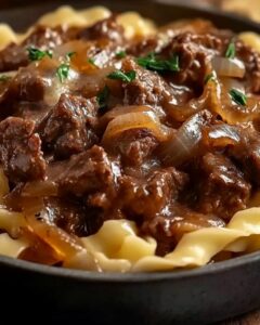 French Onion Beef and Noodles